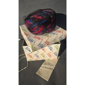 Vintage Hess's Hat Pillbox Fitted Womens Black Red Blue Feather Veil Net 50s